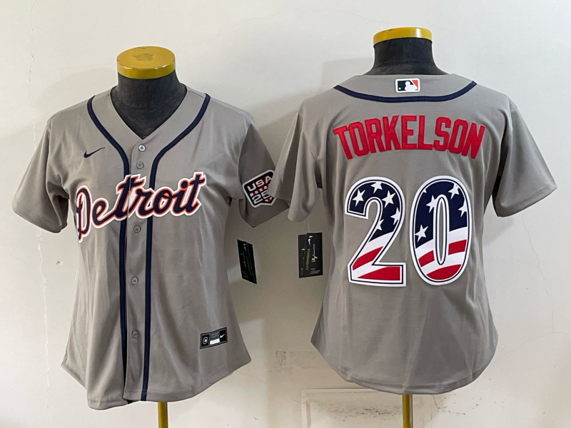 women Detroit Tigers #20 Torkelson grey Nike 2026 MLB Jersey 072700->women mlb jersey->Women Jersey